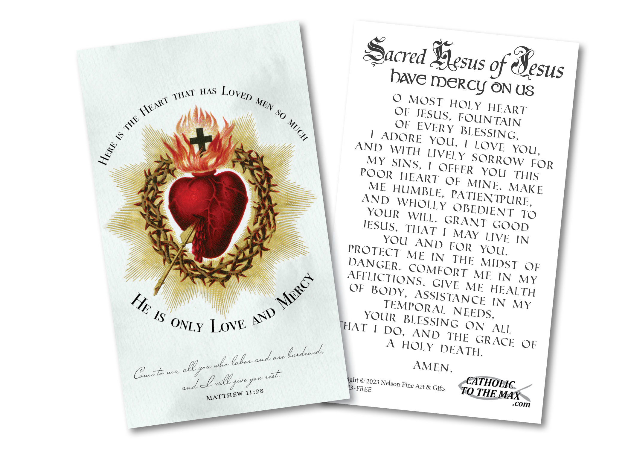 Sacred Heart Holy Card