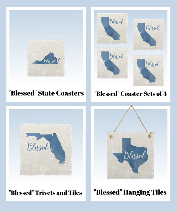 Blessed stone coasters and tiles