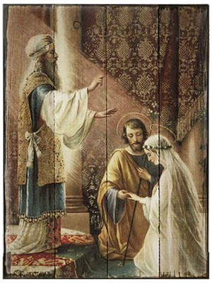 Wedding of Joseph and Mary Rustic Wood Plaque