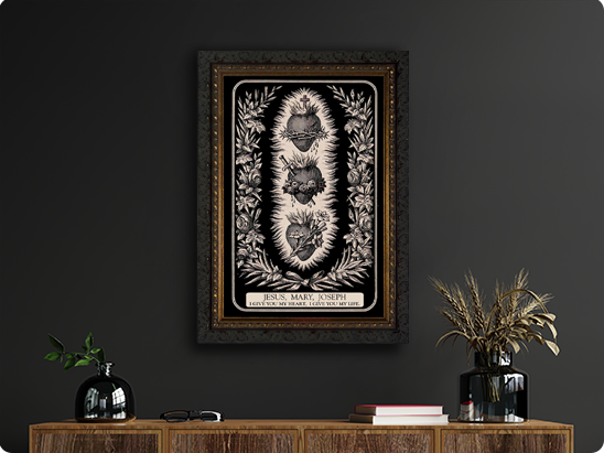 Three Hearts Framed Art