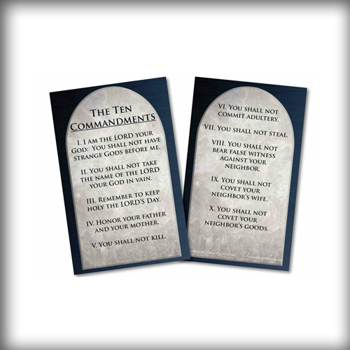 The Ten Commandments Holy Card