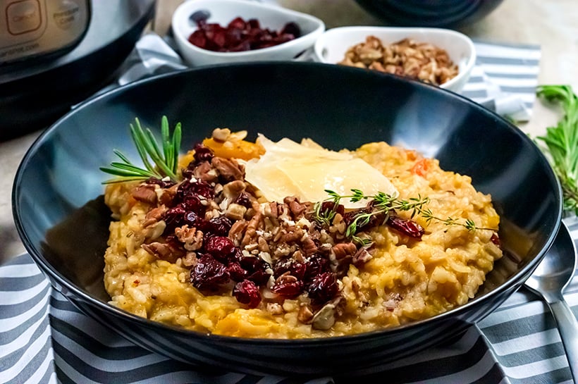 Butternut Squash Risotto With Cranberries & Pecans