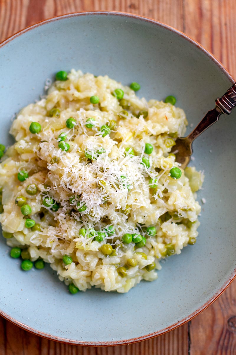 Risotto With Celery & Peas