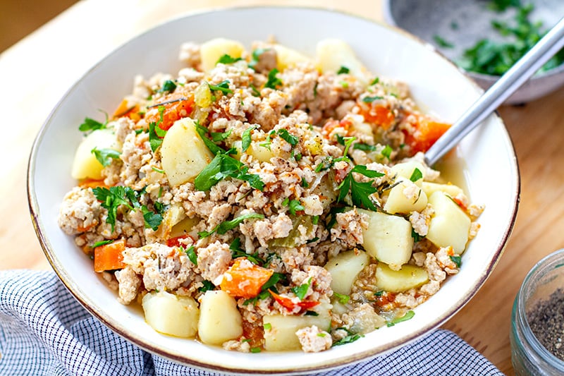 Rustic Ground Turkey & Potato Stew