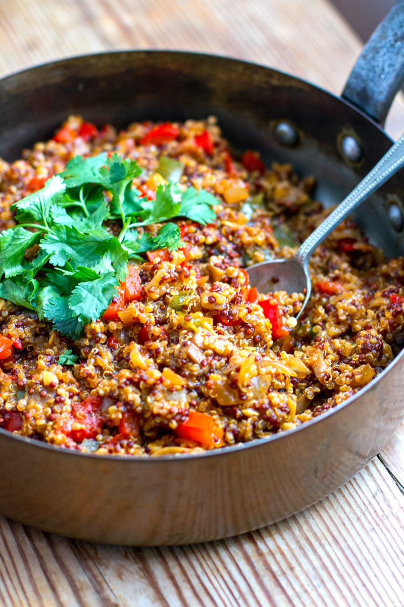 Instant Pot Miso Quinoa with Mushrooms and Peppers