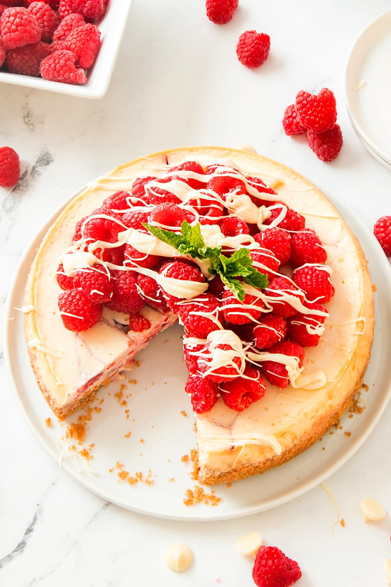 White Chocolate Raspberry Cheesecake