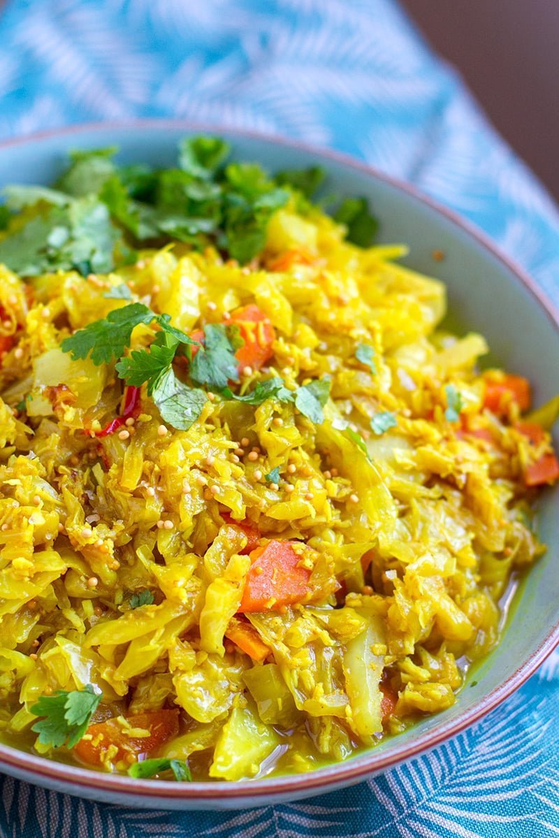 Braised Cabbage With Coconut & Spices (Sri Lankan Style)