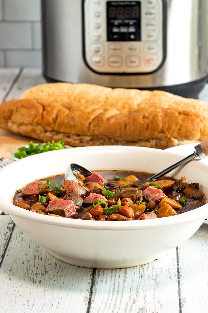 INSTANT POT STEAK & POTATO SOUP