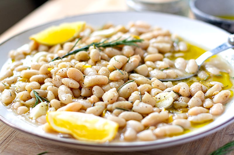 Instant Pot White Beans with Rosemary, Garlic & Olive Oil 