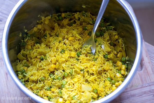 Instant Pot Yellow Rice With Corn & Peas