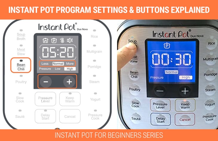 Instant Pot Settings & Buttons Explained
