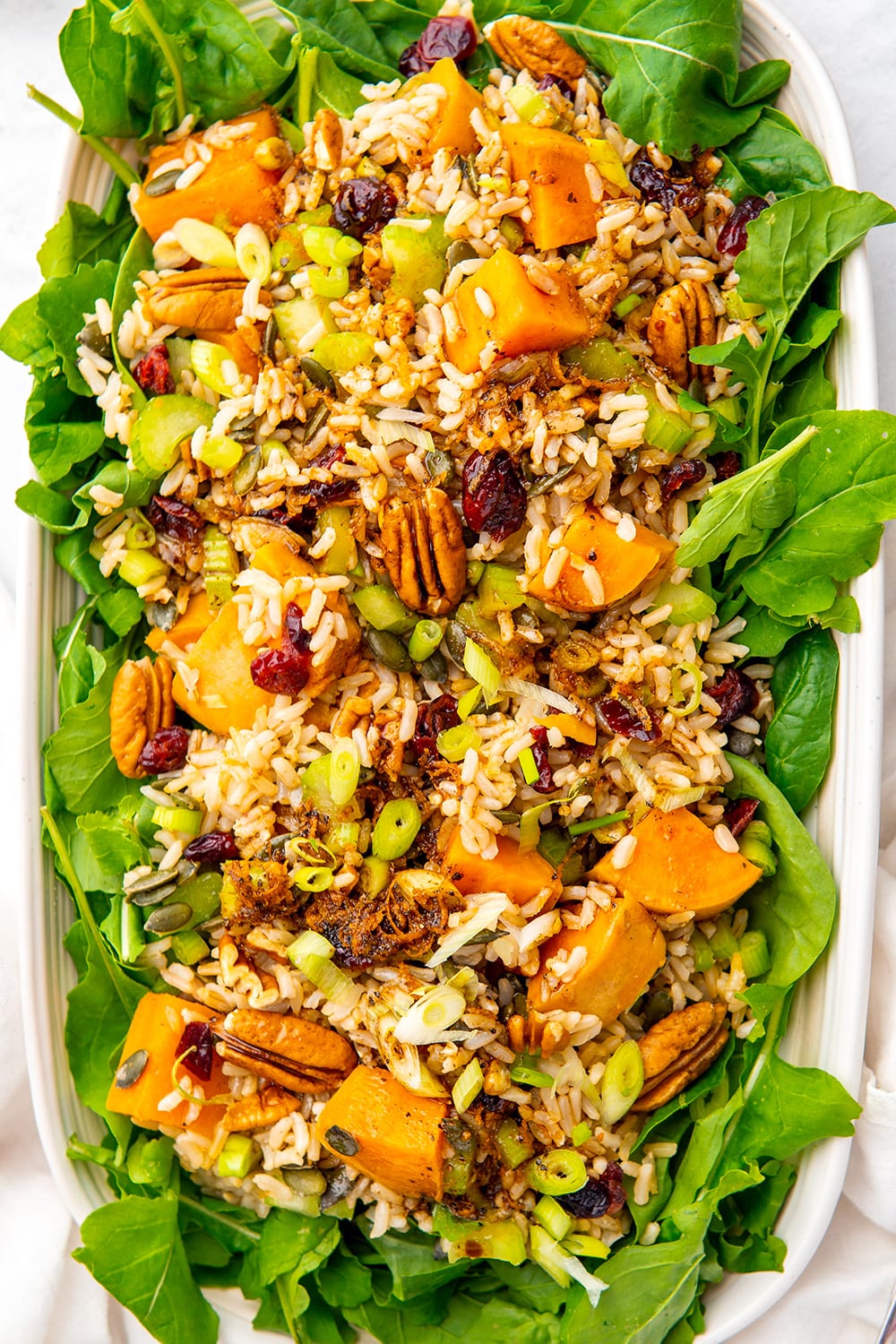 Brown Rice Salad With Sweet Potato & Cranberries