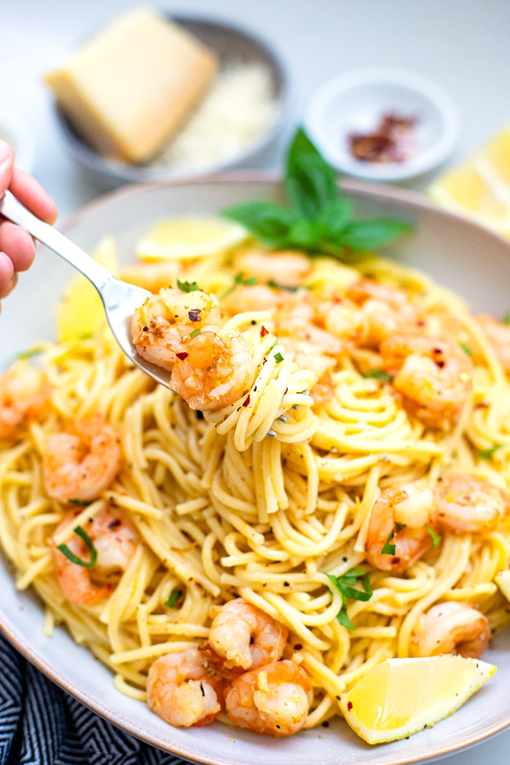 instant pot spaghetti with shrimp scampi