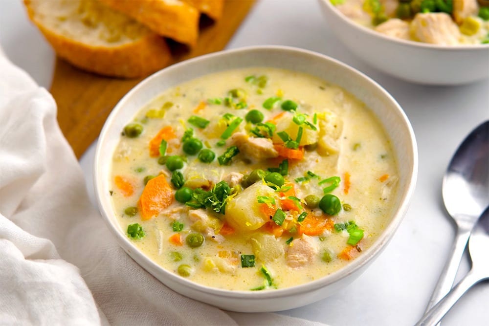 Creamy Instant Pot Chicken Stew   With Leeks, Carrots & Peas