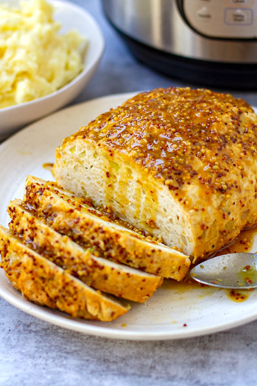 Instant Pot Chicken Meatloaf With Honey Mustard Glaze 