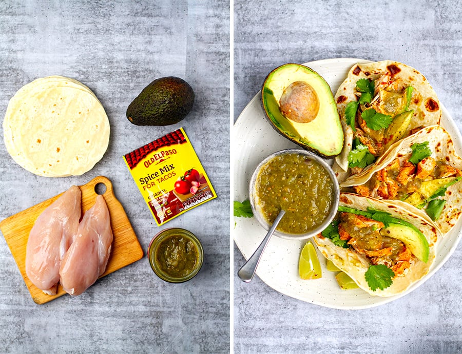 Easy 5-Ingredient Chicken & Avocado Tacos