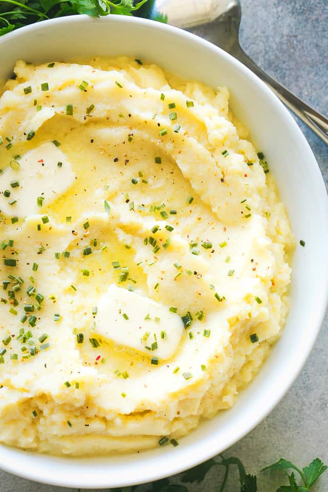 Mashed Garlic & Chives Cauliflower