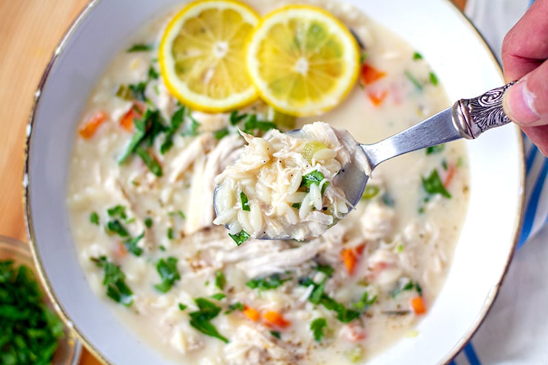 Greek Instant Pot Chicken Lemon Soup Avgolemono 