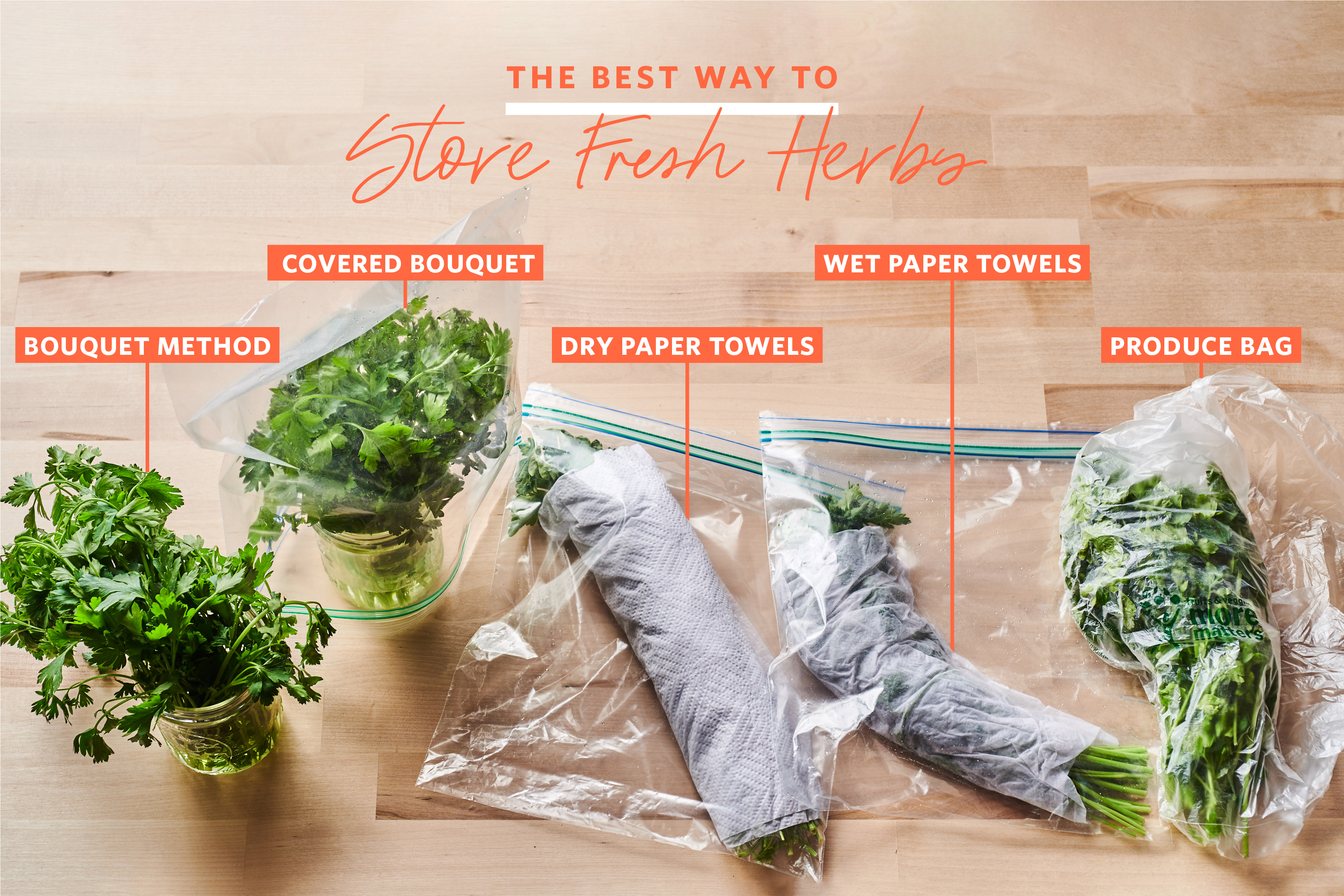 Best ways to store fresh herb
