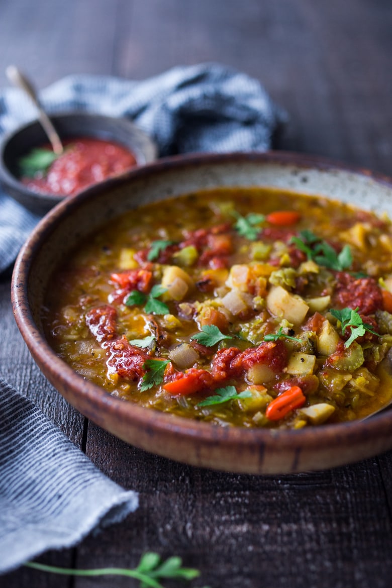 Split Pea Soup With Harissa
