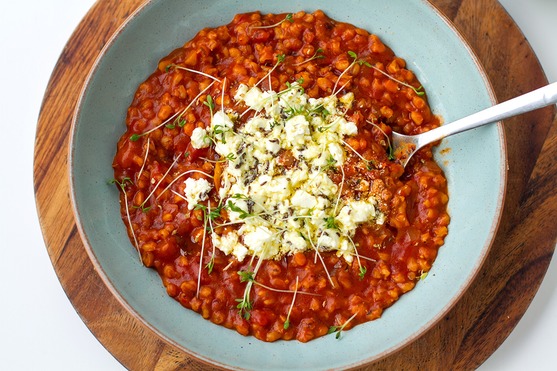 Tomato Pearl Barley Risotto