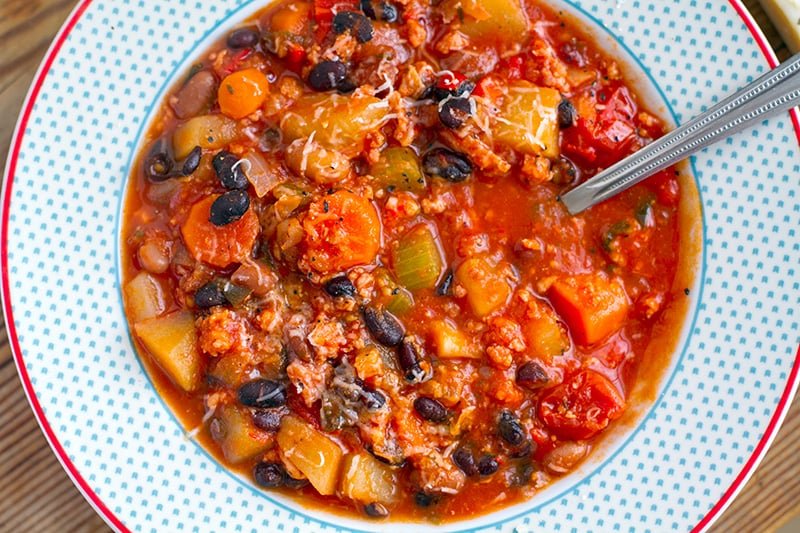 Instant Pot Pork Stew With Beans & Tomatoes