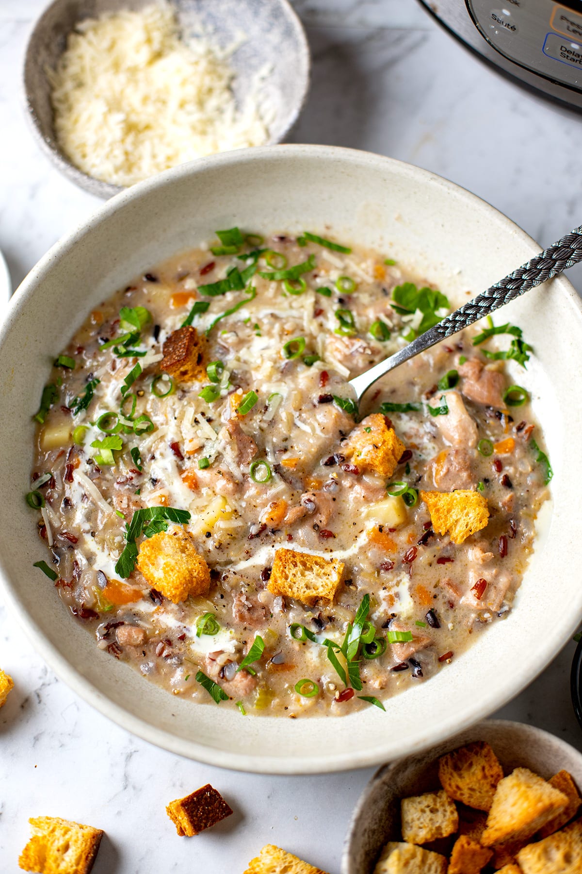 instant pot chicken wild rice soup
