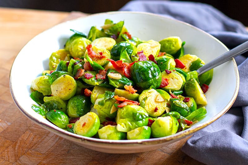 Instant Pot Brussels Sprouts With Bacon & Garlic