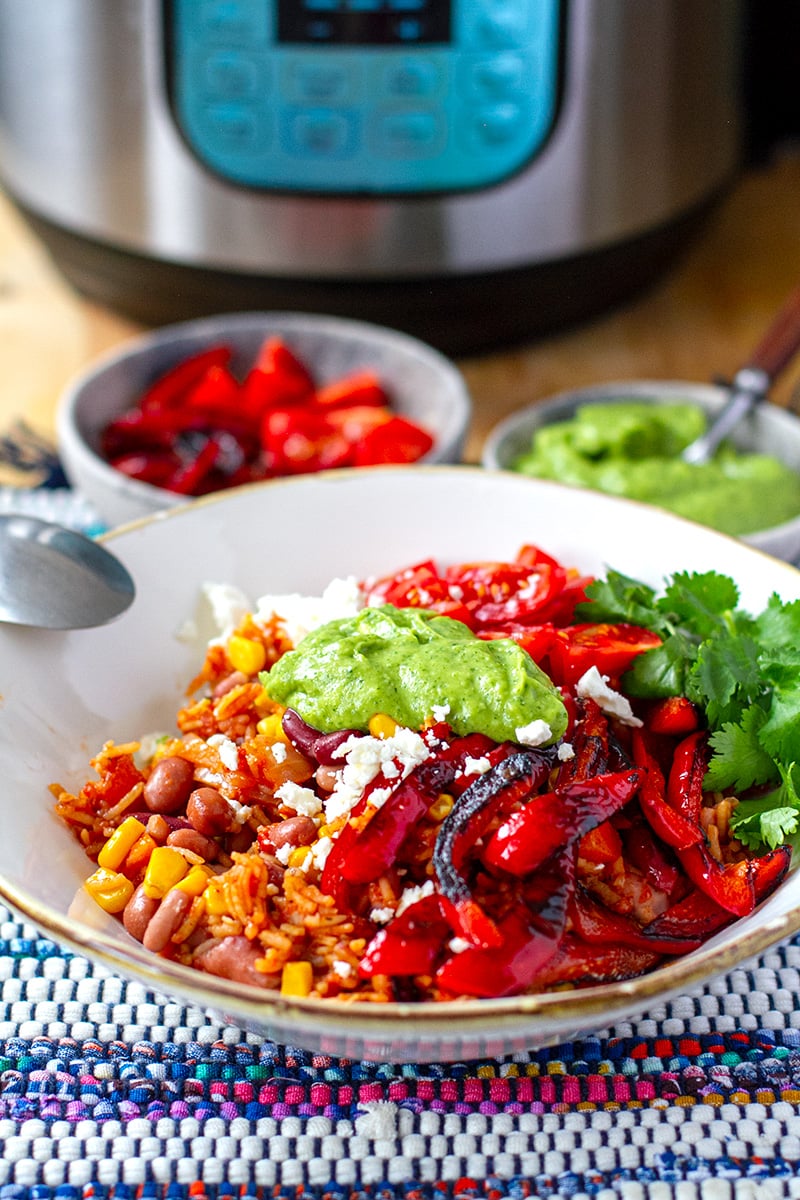 Vegetarian Burrito Bowls With Avocado Crema