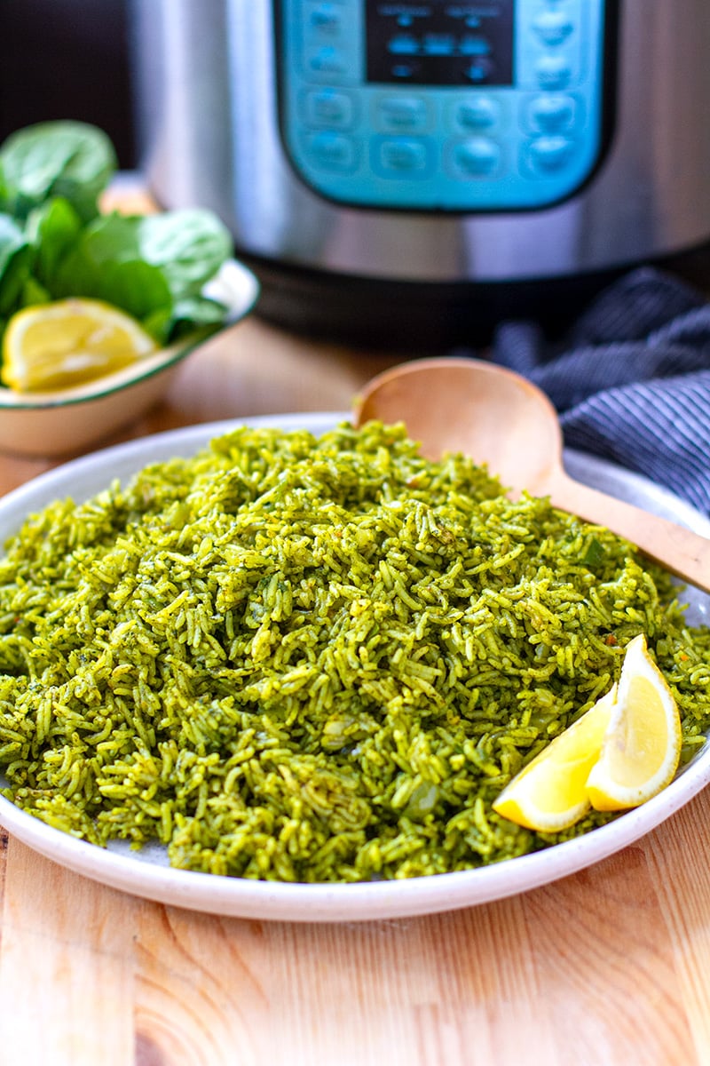 Instant Pot Spinach Rice (Palak Pulao)