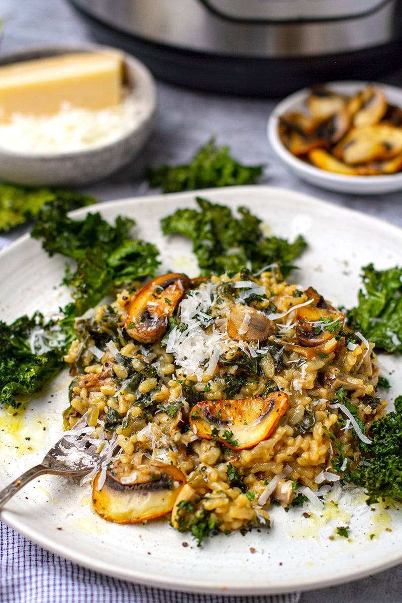 Instant Pot Mushroom & Kale Risotto