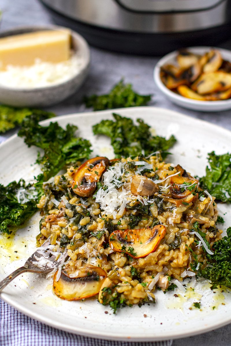 Creamy Kale & Mushroom Risotto