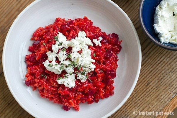 Instant Pot Beet Risotto With Goat's Cheese (Veg)