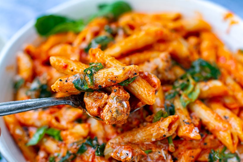 Creamy Sausage Pasta For Big & Little Tummies