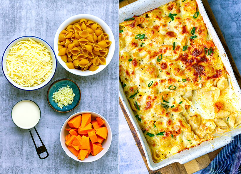 5-Ingredient Creamy Pumpkin Pasta Bake