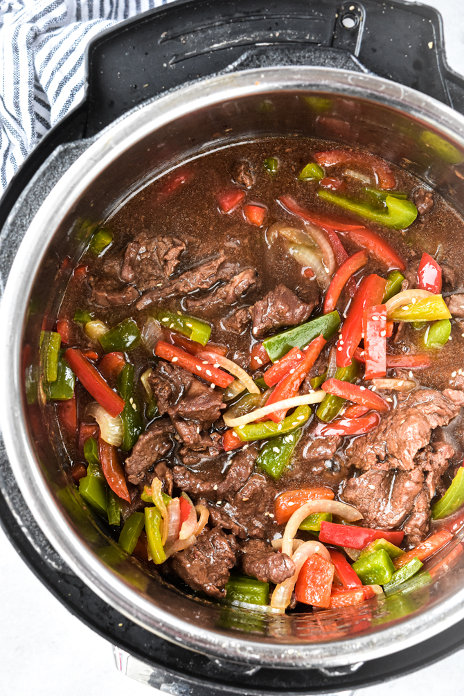 Instant Pot Pepper Steak Stir Fry