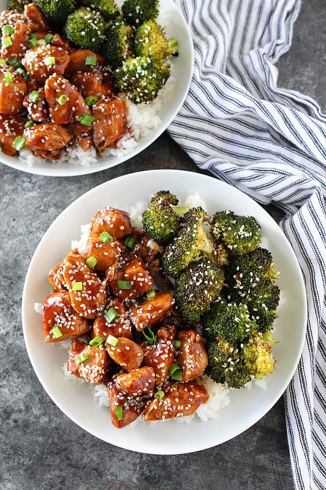 Honey Sesame Chicken & Broccoli Over Rice