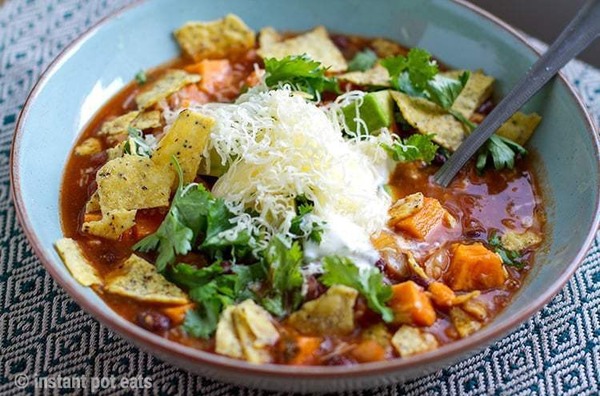 Instant Pot Sweet Potato Tortilla Soup