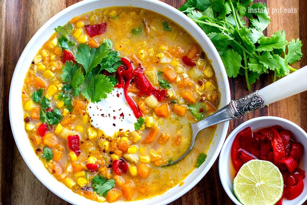 Instant Pot Sweet Potato & Corn Soup