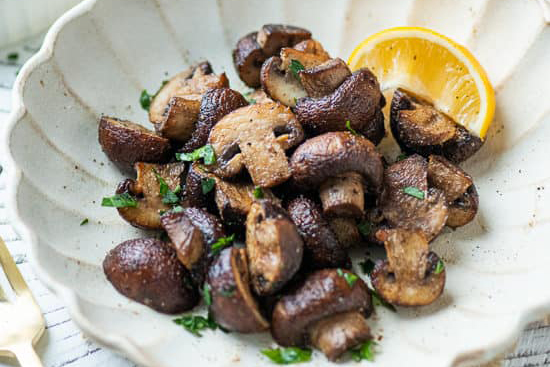 Air Fryer Garlic Lemon Mushrooms