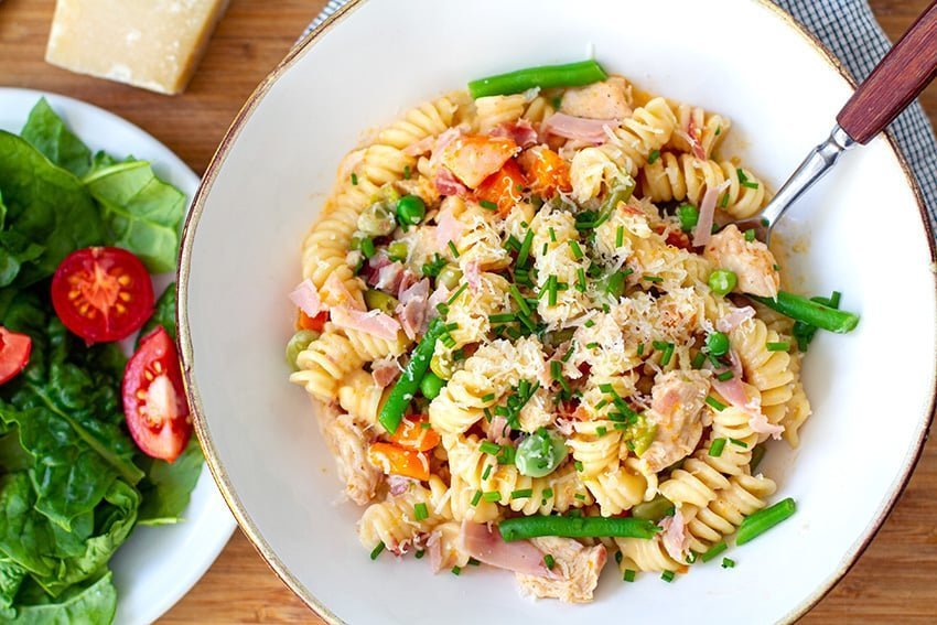 Instant Pot Chicken, Ham, & Vegetable Pasta