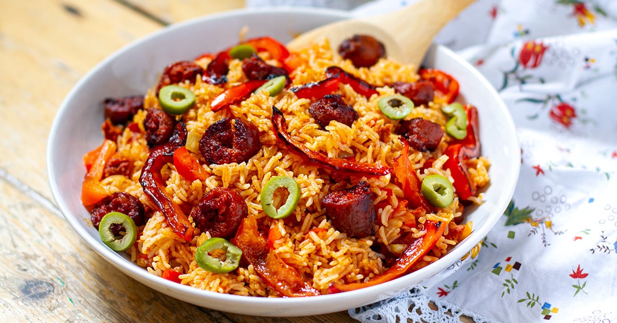 instant pot spanish rice with chorizo