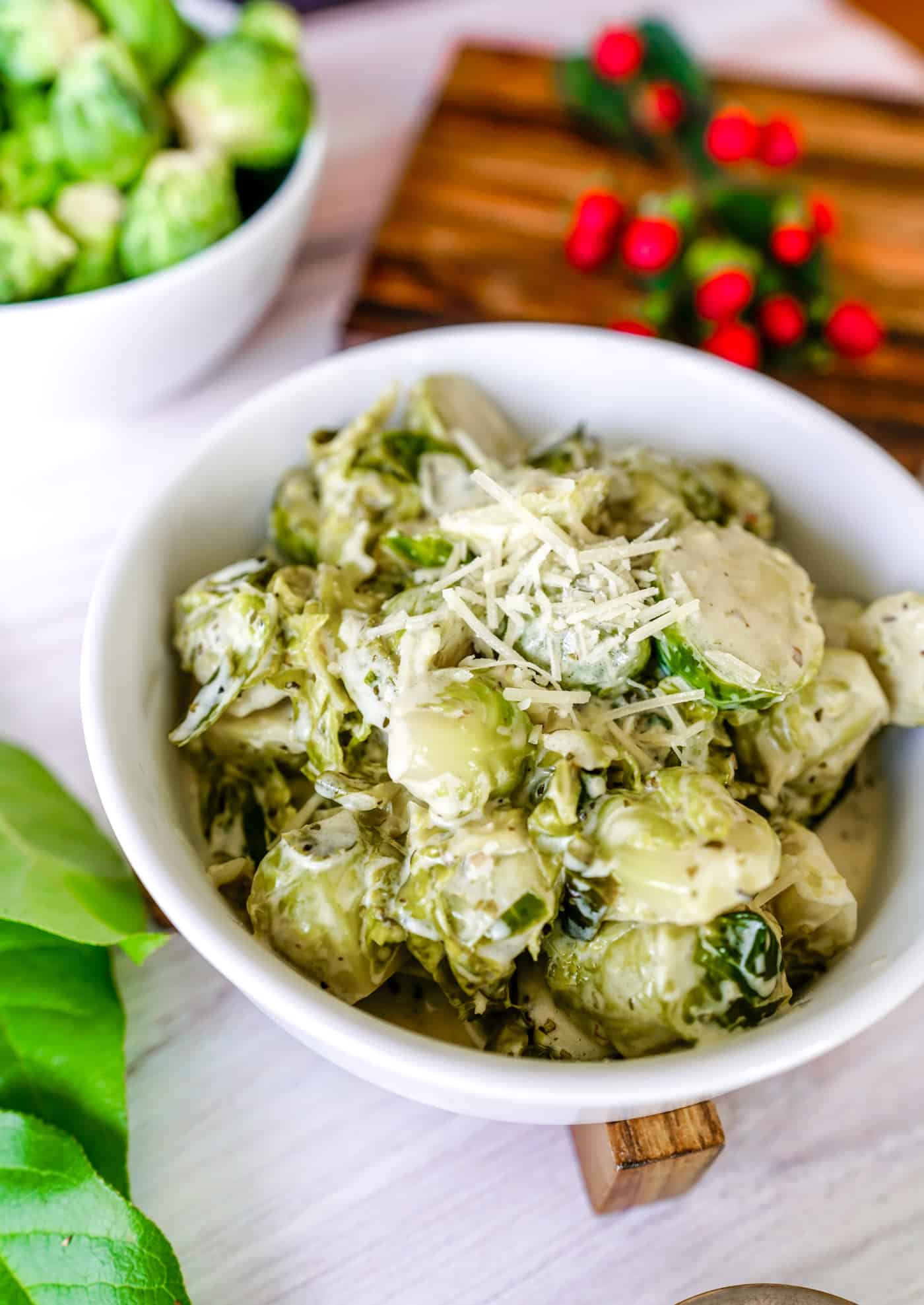 Instant Pot Creamy Parmesan Garlic Brussel Sprouts