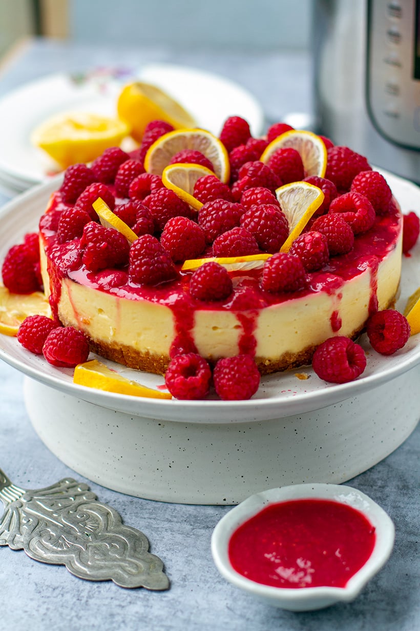 Instant Pot Raspberry Lemonade Cheesecake