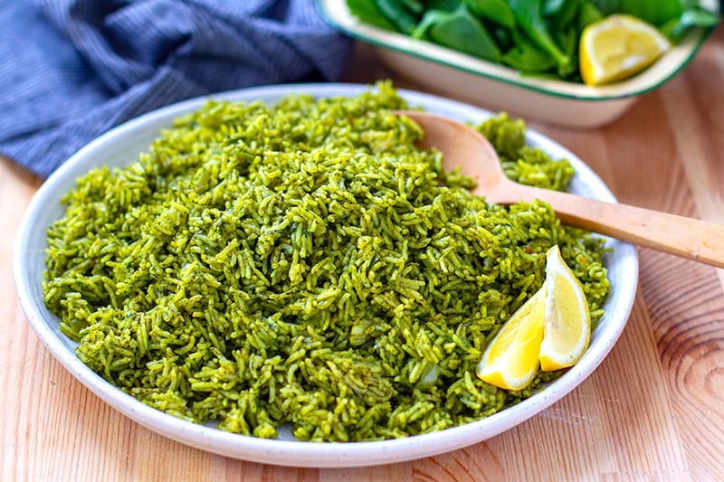 instant pot spinach rice indian palak pulao