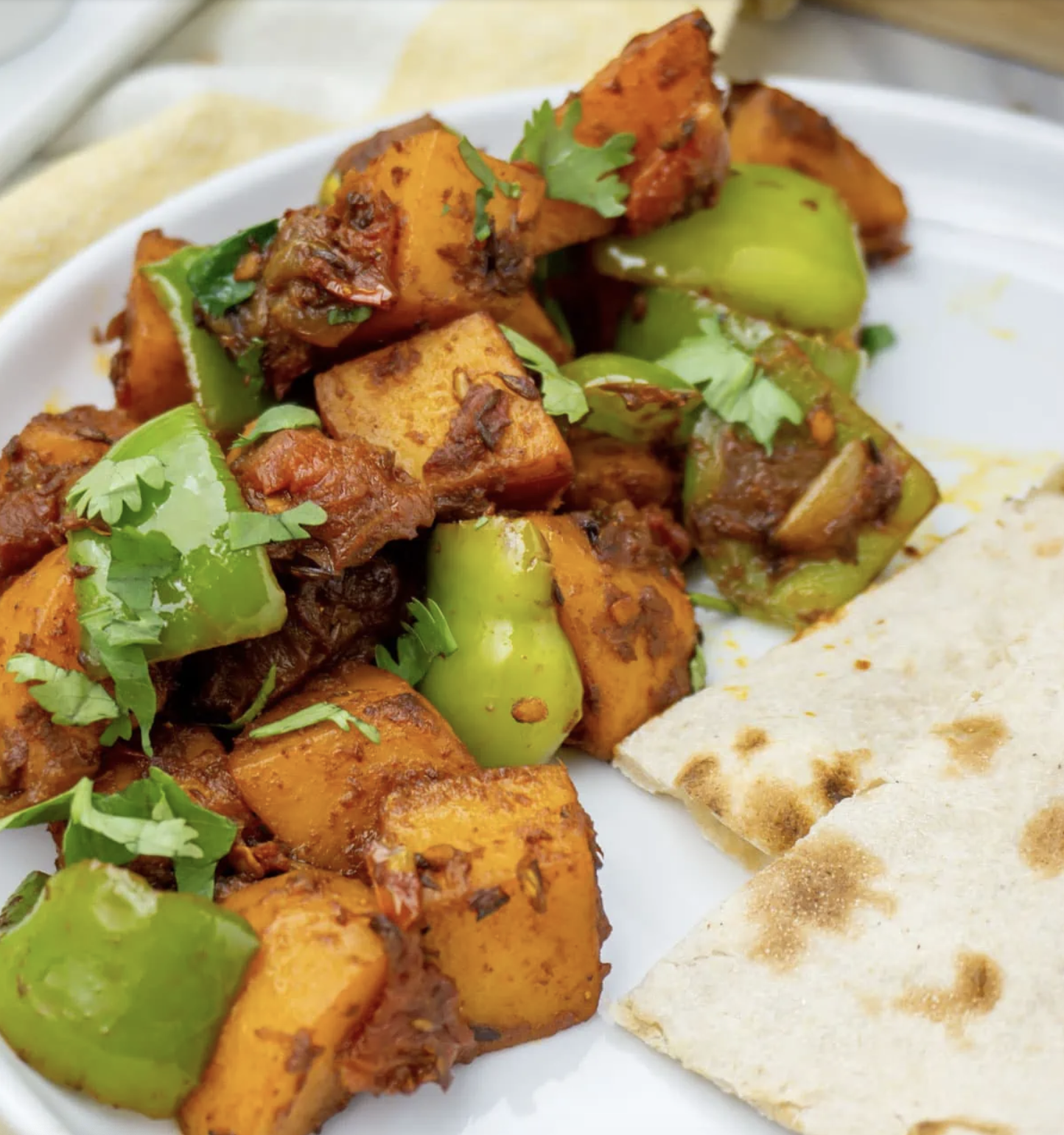 Indian Bell Pepper & Potato Stir-Fry