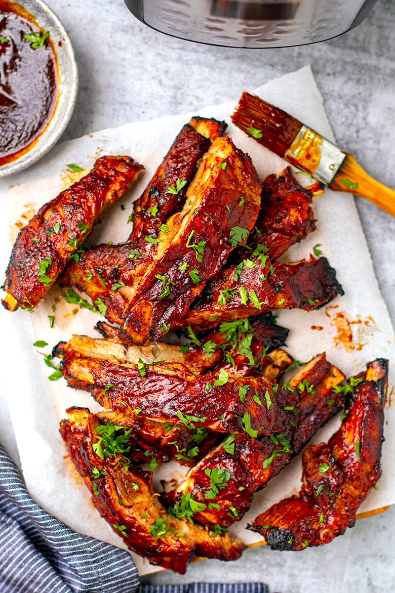 Instant Pot BBQ Pork Ribs (Oven or Air Fryer Lid Finish)