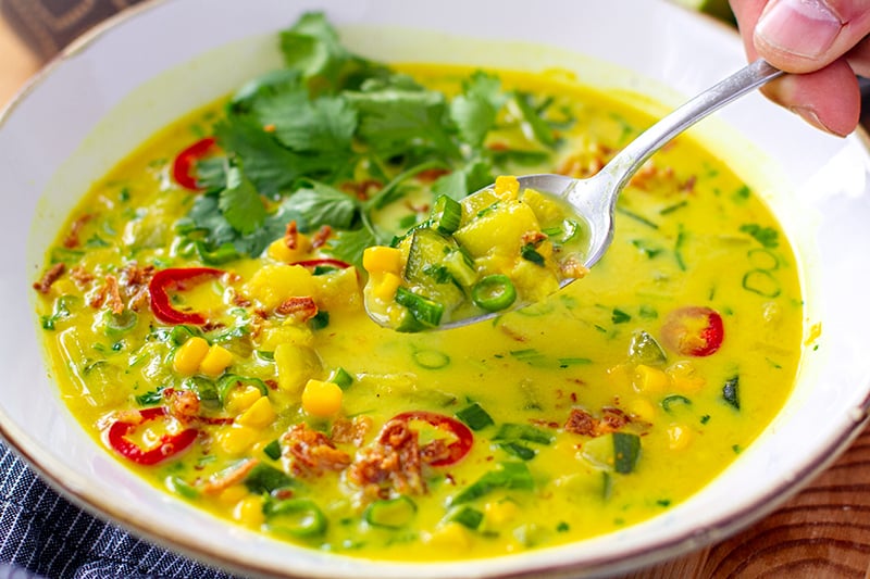Instant Pot Thai-Inspired Soup With Corn $ Zucchini