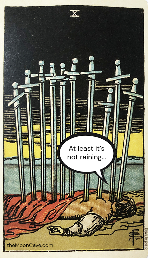 10 of Swords tarot meme