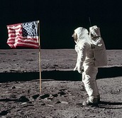 Apollo 11 Astronaut with American Flag